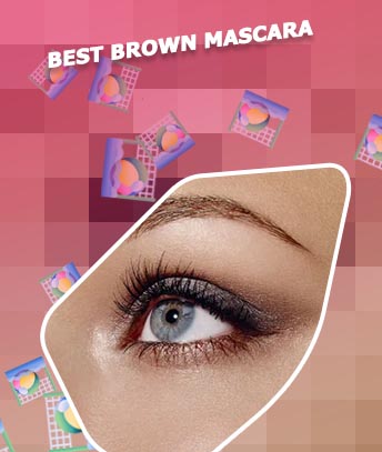 Black brown mascara blue eyes