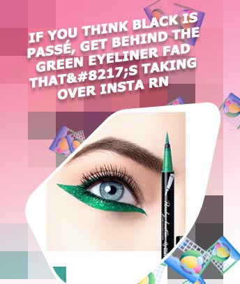 Bright green liquid eyeliner